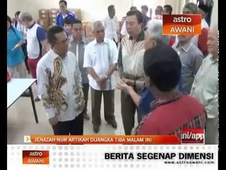 Jenazah Nur Atikah dijangka tiba malam ini