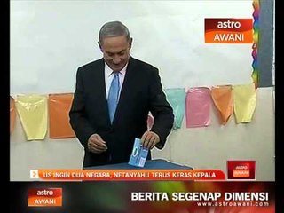 US ingin dua negara, Netanyahu terus keras kepala