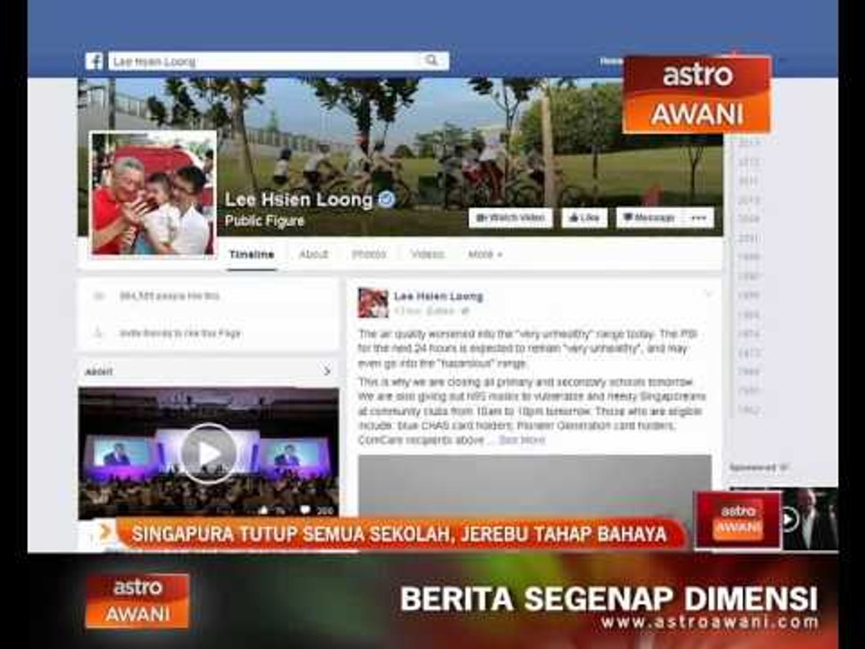 Singapura tutup semua sekolah, jerebu tahap bahaya