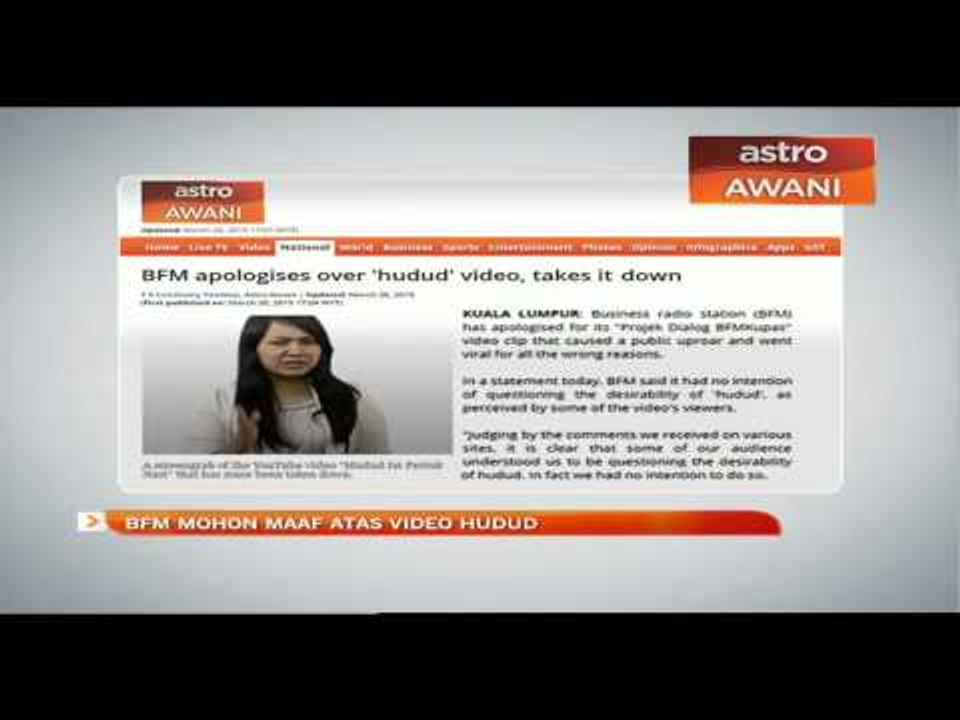BFM mohon maaf atas video hudud