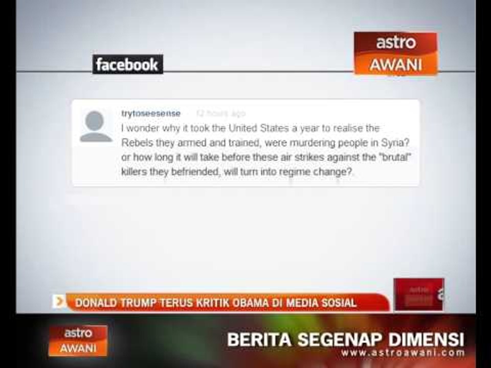 Donald Trump terus kritik Obama di media sosial