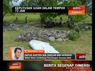 MH370: Keputusan ujian dalam tempoh 72 jam
