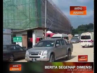 Pasaraya sedang dalam pembinaan runtuh