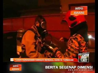 Tujuh kenderaan hangus bengkel kereta terbakar