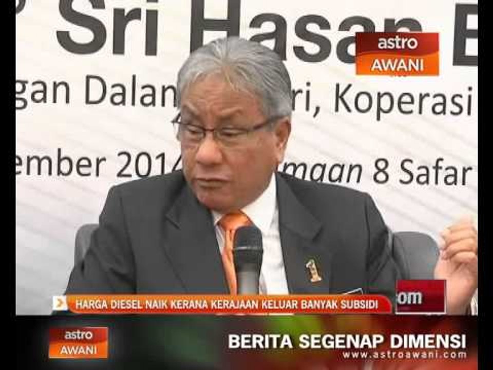 Harga diesel naik kerana kerajaan tampung banyak subsidi