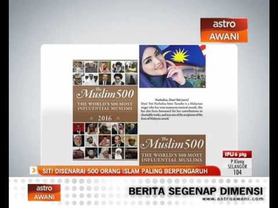 Siti Nurhaliza disenarai 500 Muslim paling berpengaruh di dunia