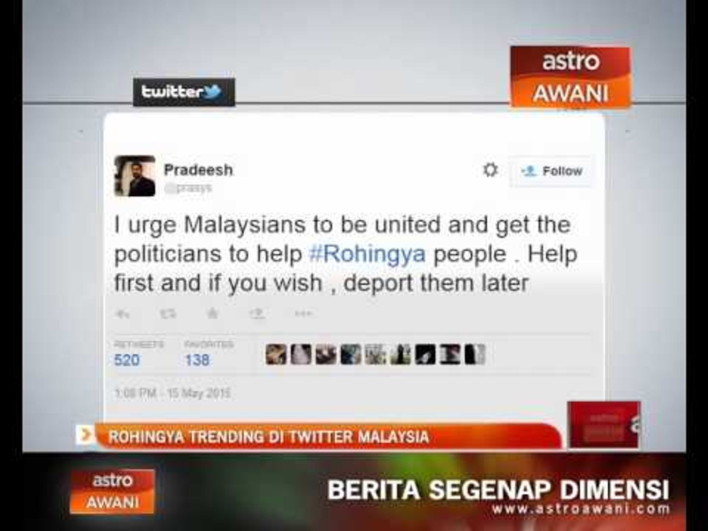 Rohingya trending di Twitter Malaysia