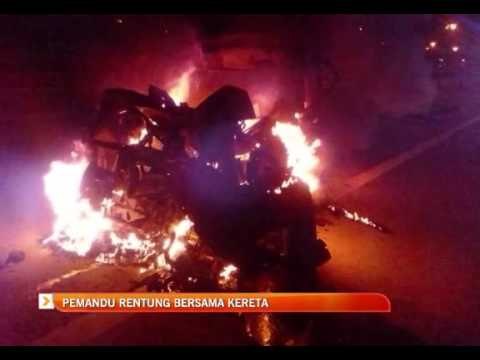 Pemandu rentung bersama kereta