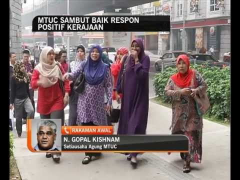 MTUC sambut baik respon positif kerajaan