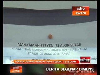 Peniaga didakwa memiliki dadah seberat 12.68 gram