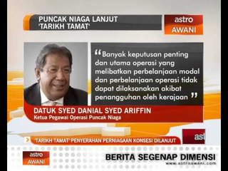 Tarikh tamat penyerahan perniagaan konsesi dilanjut