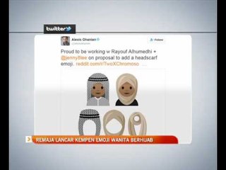 Remaja lancar kempen Emoji wanita berhijab