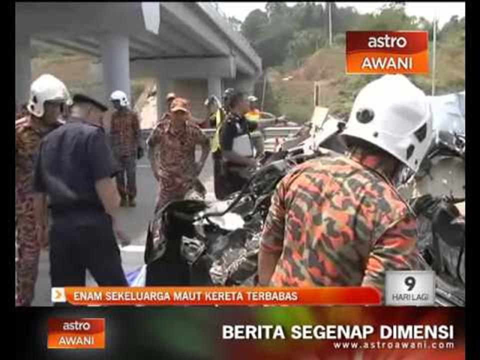 Enam sekeluarga maut kereta terbabas