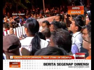 Enggan patuhi larangan, pagar utama UM dirempuh