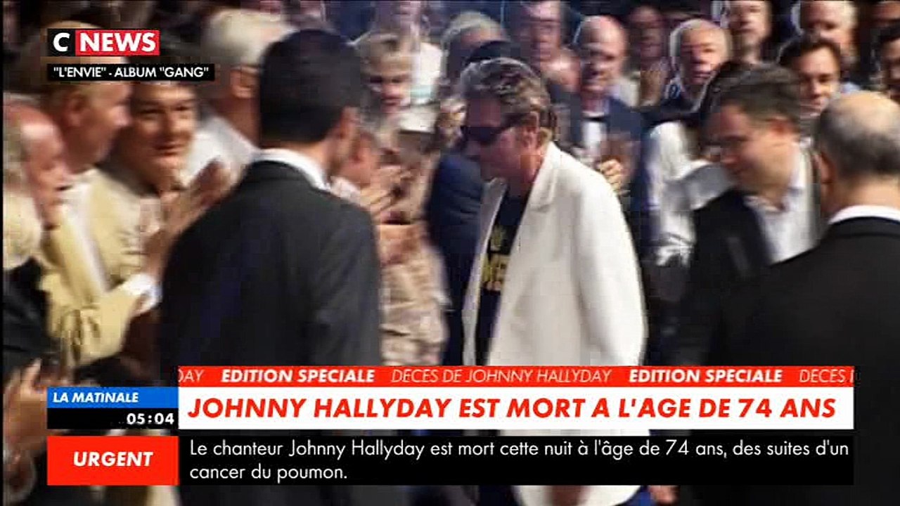 L'annonce du décès de Johnny Hallyday sur CNEWS