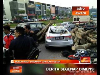 Buruh maut dirempuh lori kayu getah