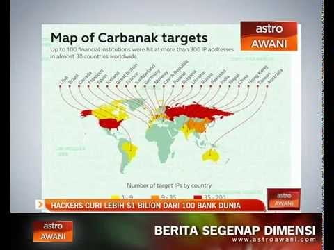 Hackers curi lebih $1 bilion dari 100 bank dunia