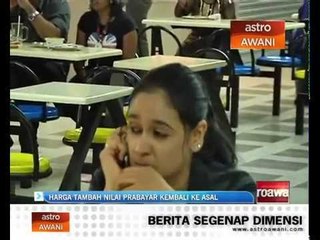 Harga tambah nilai prabayar kembali ke asal