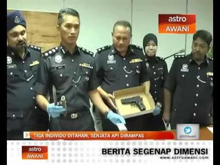 Tiga individu ditahan, syabu dan pistol dirampas