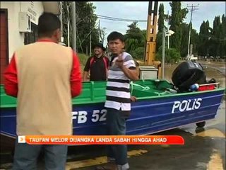 Taufan Melor dijangka landa Sabah hingga Ahad