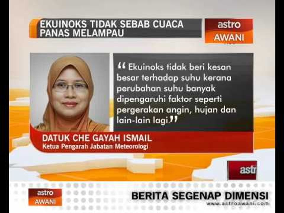 Ekuinoks tidak sebab cuaca panas melampau