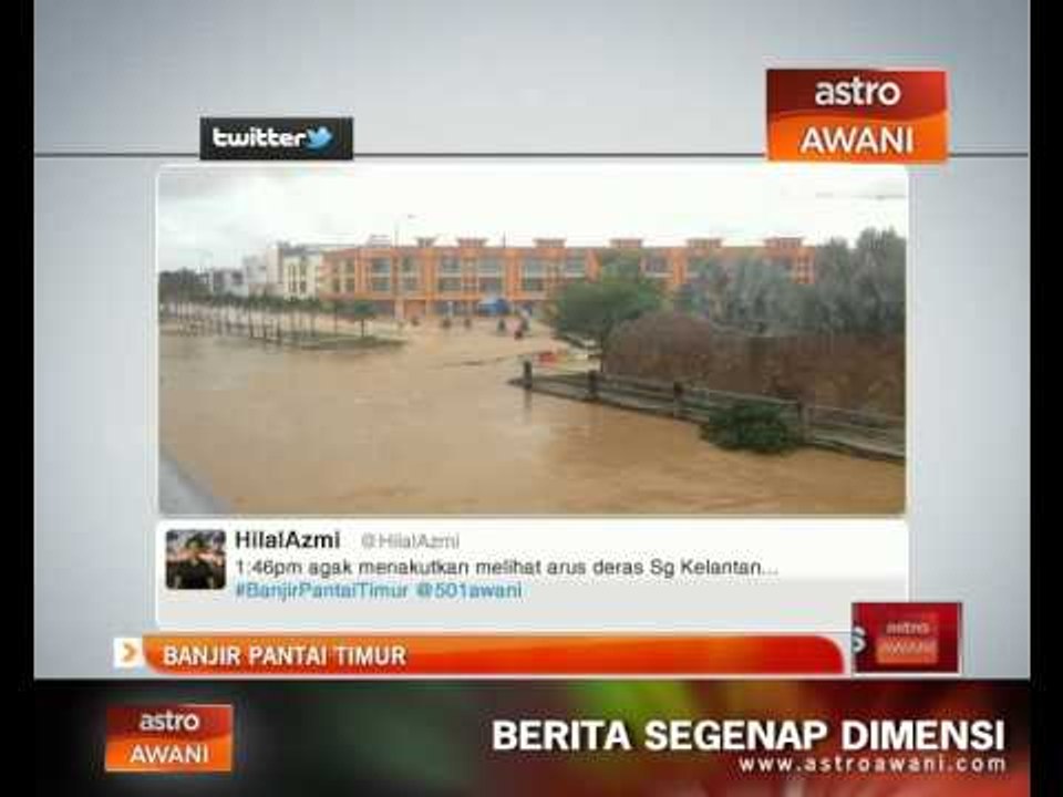 Visual keadaan banjir Kota Bharu trending di media sosial