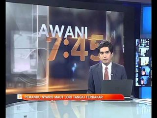 Pemandu nyaris maut lori tangki terbakar