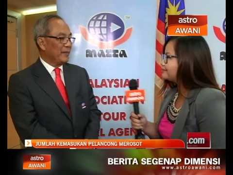 Jumlah kemasukan pelancong merosot