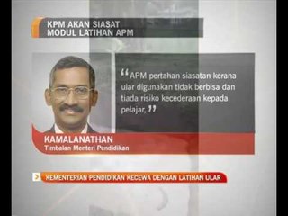 Kementerian Pendidikan kecewa dengan latihan ular