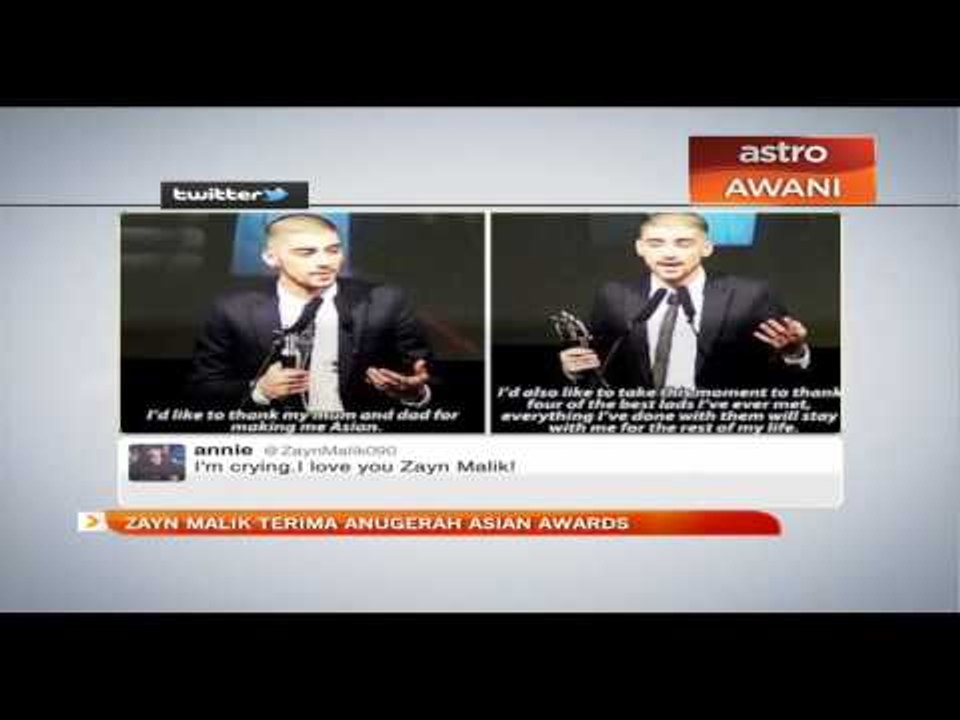 Zayn Malik terima anugerah Asian Awards