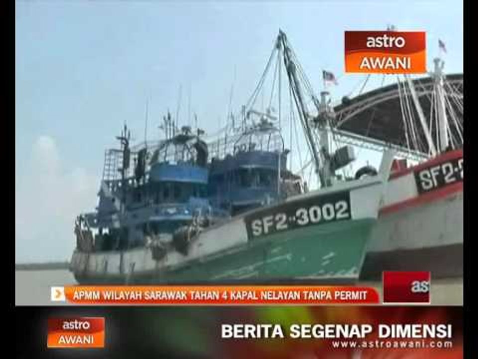 APMM wilayah Sarawak tahan 4 kapal nelayan tanpa permit