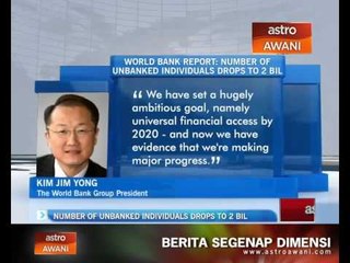 World Bank report: Number of unbanked individuals drops to 2 bil