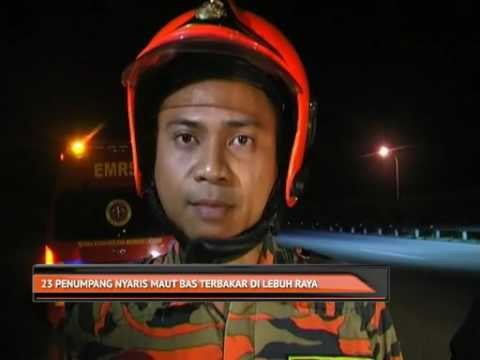 23 penumpang nyaris maut apabila bas terbakar di lebuh raya