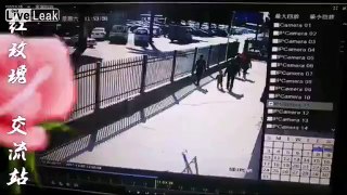 FENCING CRUSHES A WOMAN AFTER A CAR CRASH INTO IT