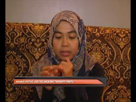 Nyaris putus jari kelingking tersepit pintu
