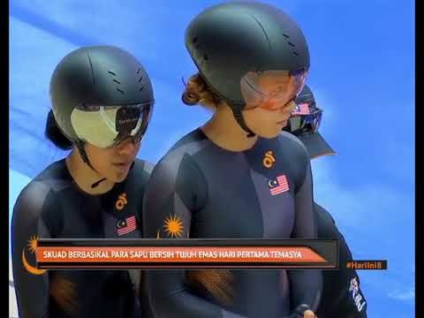 Skuad berbasikal Para sapu bersih tujuh emas hari pertama temasya