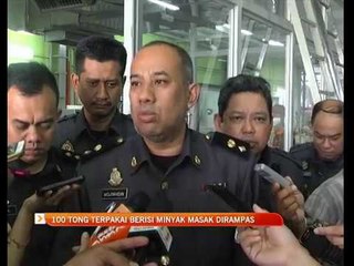 Descargar video: 100 tong terpakai berisi minyak masak dirampas