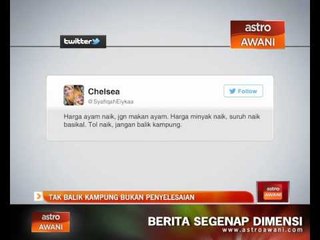 Tak balik kampung bukan penyelesaian