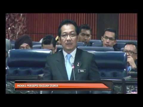 Sidang Dewan Rakyat: Indeks persepsi rasuah dunia