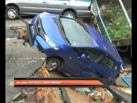 Saluran paip pecah tanah mendap