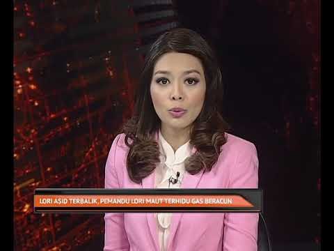 Lori asid terbalik, pemandu lori maut terhidu gas beracun