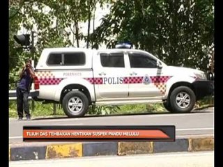 Tujuh das tembakan hentikan suspek pandu melulu