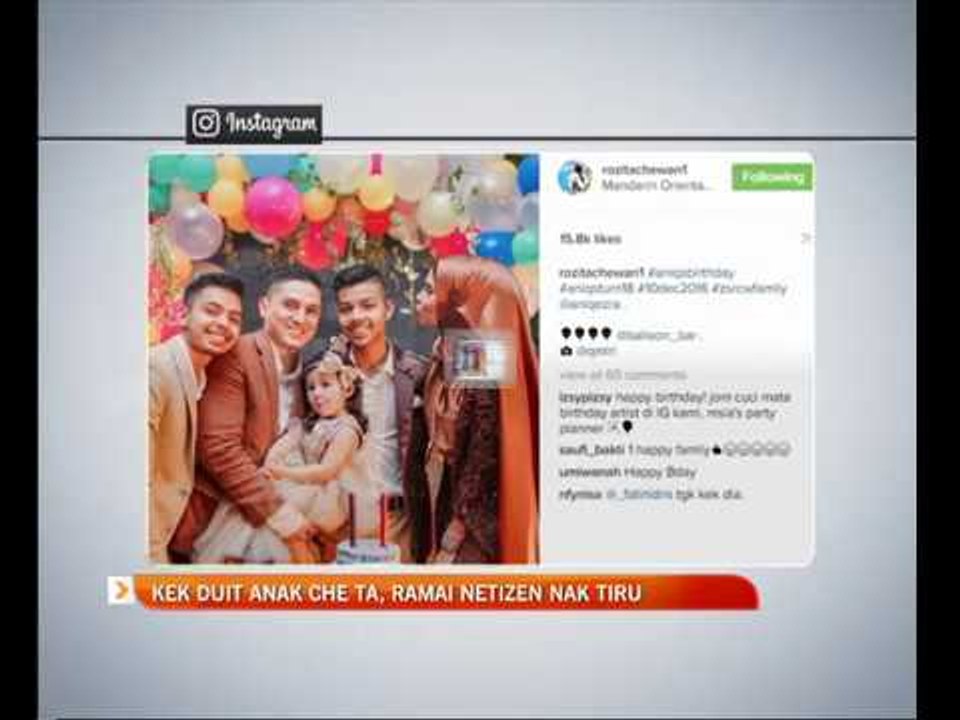 Kek duit anak Che Ta, ramai netizen nak tiru