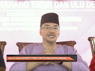 Kertas dasar intergriti perlu untuk keselamatan negara