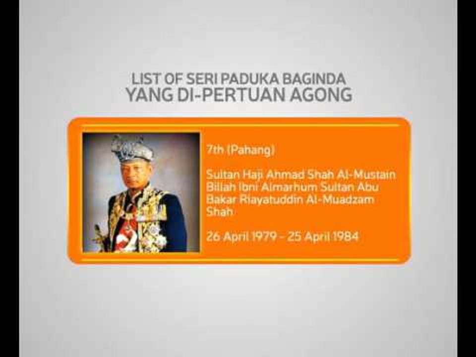 List of Seri Paduka Baginda Yang di-Pertuan Agong