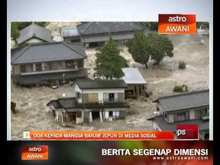 Doa kepada mangsa banjir Jepun di media sosial