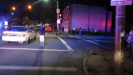 BALTIMORE HOOD UP CLOSE AT NIGHT GUNFIRE HEARD