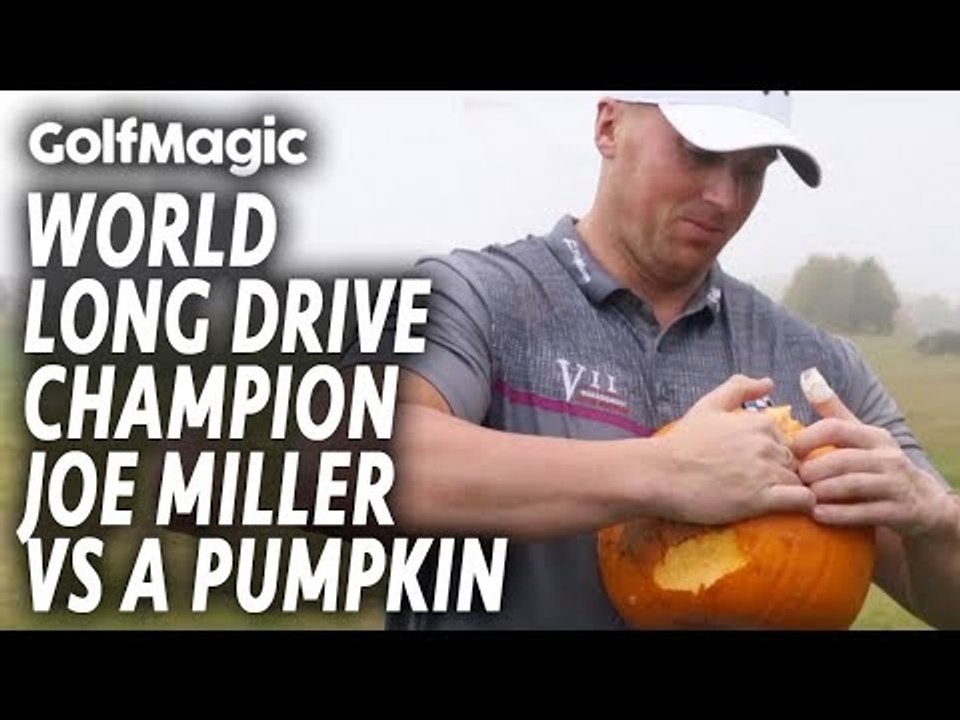 Halloween Golf Special! World Long Drive Champion Joe Miller Vs A Pumpkin - in slow motion!
