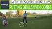 Golf Instruction Tips: Putting drills with cones #13