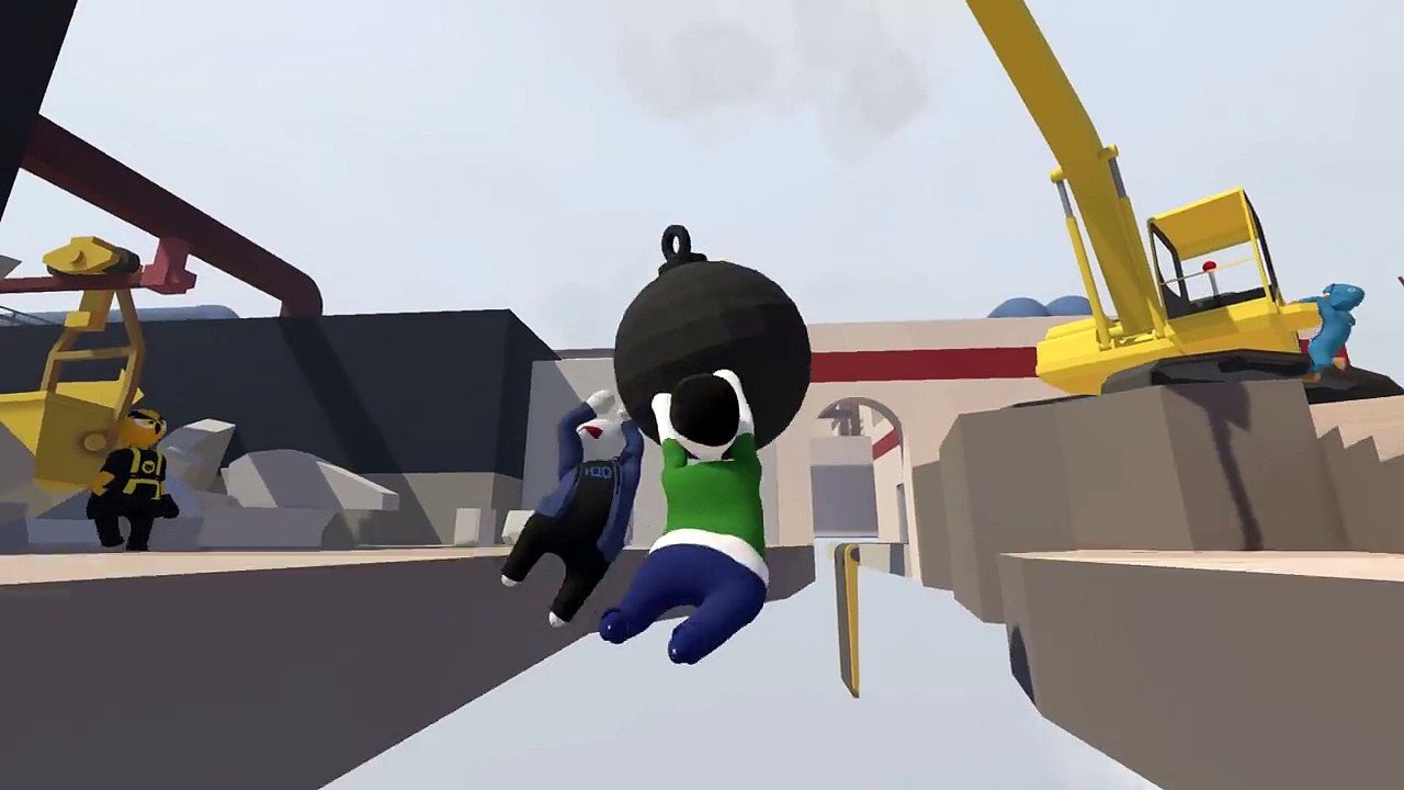 Human Fall Flat Funny Moments - WRECKIN BALL GLITCH! (Human Fall Flat Multiplayer Gameplay)